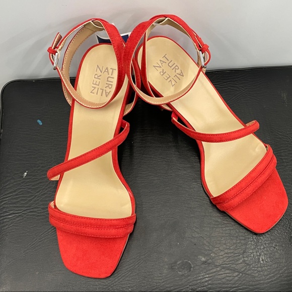 Naturalizer Bold Red Strappy Heels - Picture 1 of 3